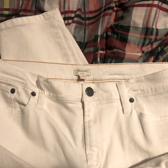 J CREW Mid Rise White Stretch Toothpick Skinny Jean Sz 32 - Picture 3 of 6